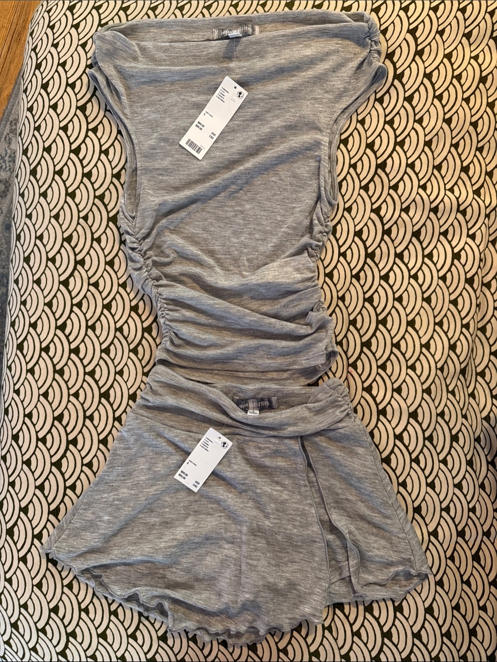 Urban Outfitters Heather Gray Ruched top and skort